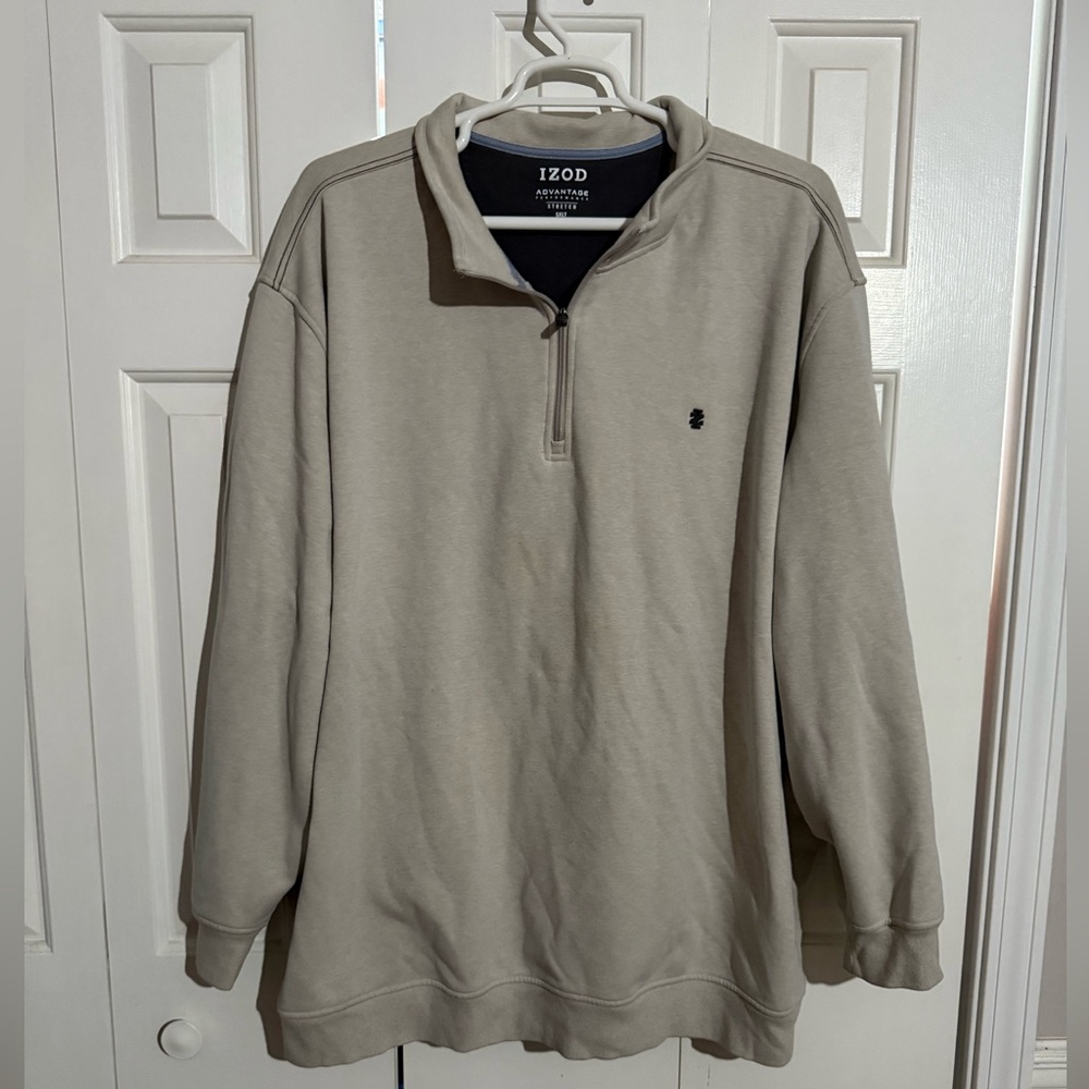 IZOD Men's Tan Zip-Up Sweater